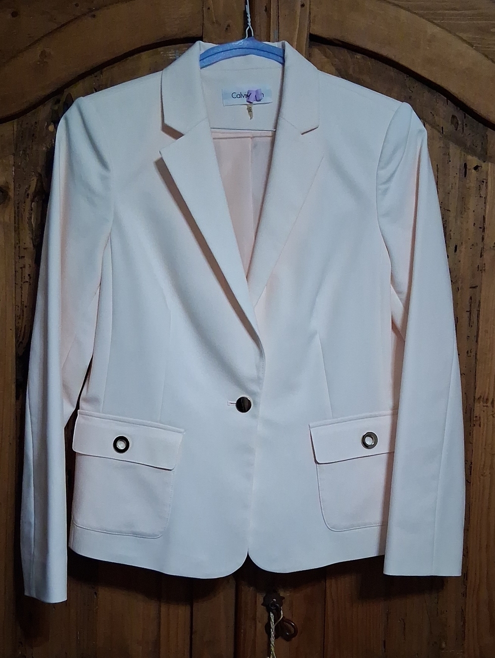 Calvin Klein Women's Light Pink Single-Button Blazer